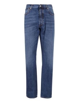 Jeans a gamba dritta slavati