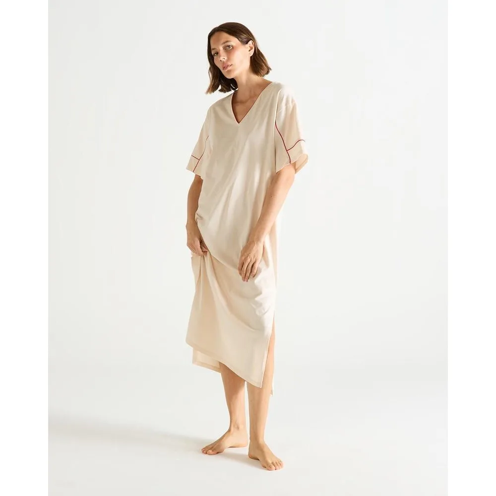 Camisonde mujer largo de manga corta algodón jersey - Laurence Tavernier - FashionsVida