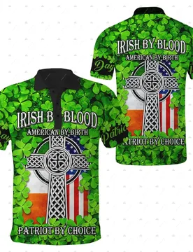 Custom Name Irish Ireland Country Flag St.Patrick Tattoo Vintage Harajuku 3DPrint Summer Casual Funny Short Sleeve Polo Shirts Q - Aliexpress - FashionsVida