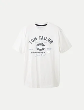 T-Shirt mit Logoprint Weiß XXL - Tom Tailor Casual - FashionsVida