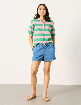 Pure Cotton Denim Shorts Blue female - Fatface - FashionsVida