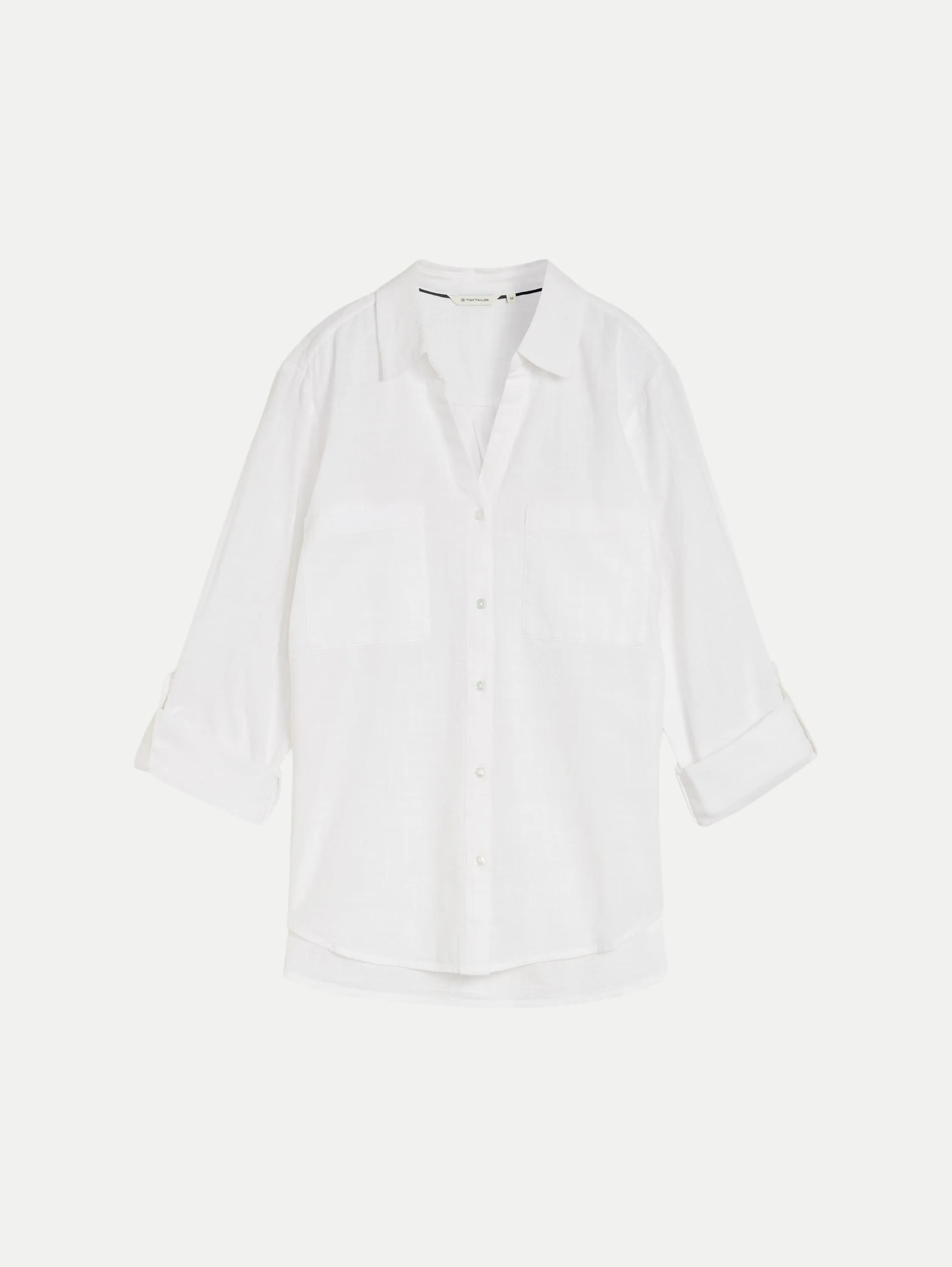 Bluse mit Brusttaschen Weiß 44 - Tom Tailor Casual - FashionsVida