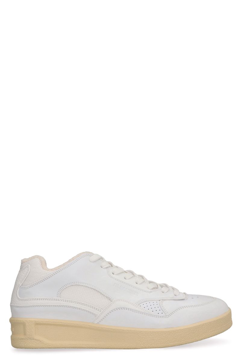 Panelled Low-top Leather Sneakers