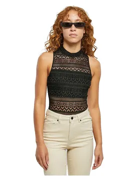 Maglione A Collo Alto Crochetneck Body Black S