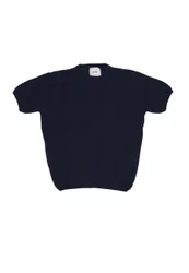 Maglietta Manica Lunga Uomo Crochet Knit Tee Navy