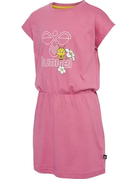 Robe à Manches Courtes Maya Twilight Heather Rose 104 cm Fille - Hummel - FashionsVida