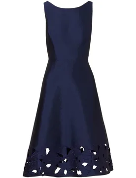Vestido mikado con falda floral sin mangas - Adrianna Papell - FashionsVida