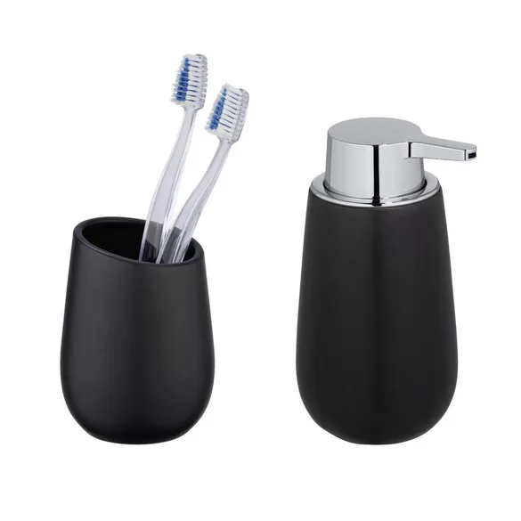Waschtisch-Set "Badi" Schwarz, 2-tlg - WENKO - FashionsVida