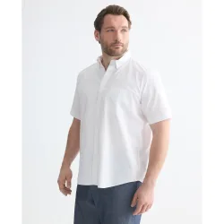 Camisa de hombre manga corta tallas grandes de algodón lisa
