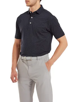Polo Stretch Lisle Dot Print, navy m - FootJoy - FashionsVida