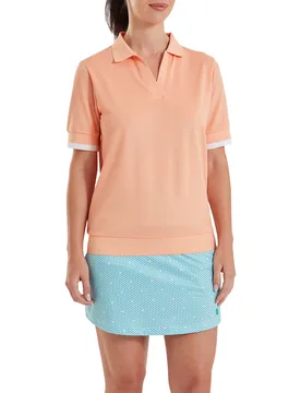 Polo Texture Knit, pfirsich/weiß m - FootJoy - FashionsVida