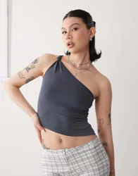 Womens Idra Asymmetric Top In Ocean Storm Grey - Size X-Large