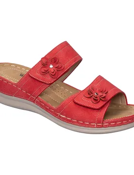 Klettpantolette „Annette" rot 40 Damen - wonderwalk - FashionsVida