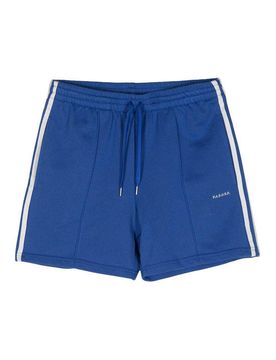 Shorts a righe con logo ricamato
