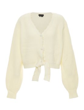 NAEMI Cárdigan blanco lana