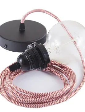 Cables Lampe Suspendue Pendel Pour Abat-jour Rz09 Zigzag 50 Cm Red / Black One Size - Creative - FashionsVida