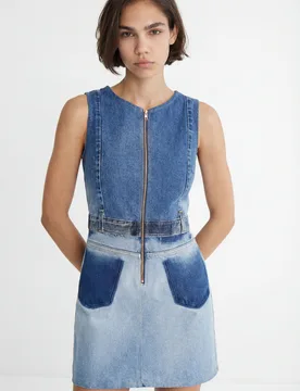 Robe chasuble upcycling BLUE M female - Desigual - FashionsVida