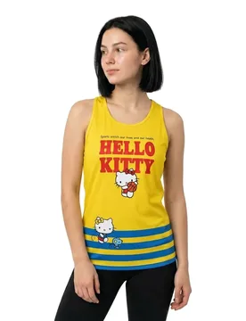 Maglietta Senza Maniche Hello Kitty Sports Yellow / Blue XS - OTSO - FashionsVida