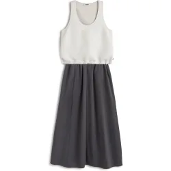 Vestido largo fit relajado bicolor