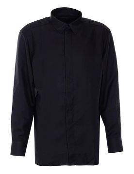 Camicia drappeggiata nera lavata