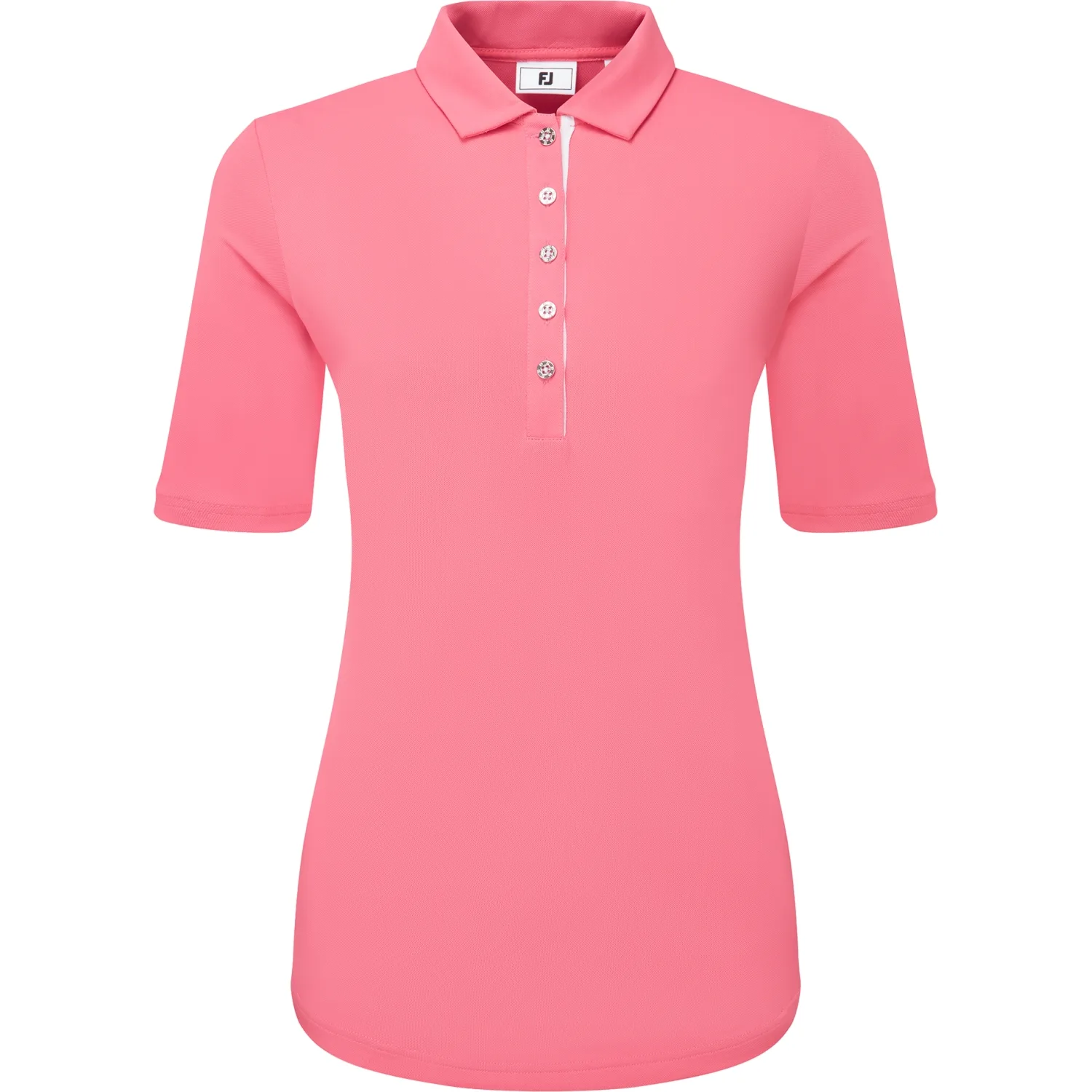 Polo Ruched Lisle, halbarm, pink l - FootJoy - FashionsVida