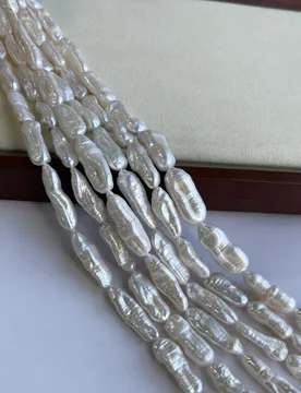 Natural Freshwater Pearls White Baroque Pipa Beads Higher Quality for DIY Needlework Jewelry Making Necklace Bracelet Accessory - Aliexpress - FashionsVida
