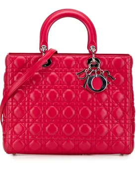 Large Lambskin Cannage Lady Dior - Dior - FashionsVida