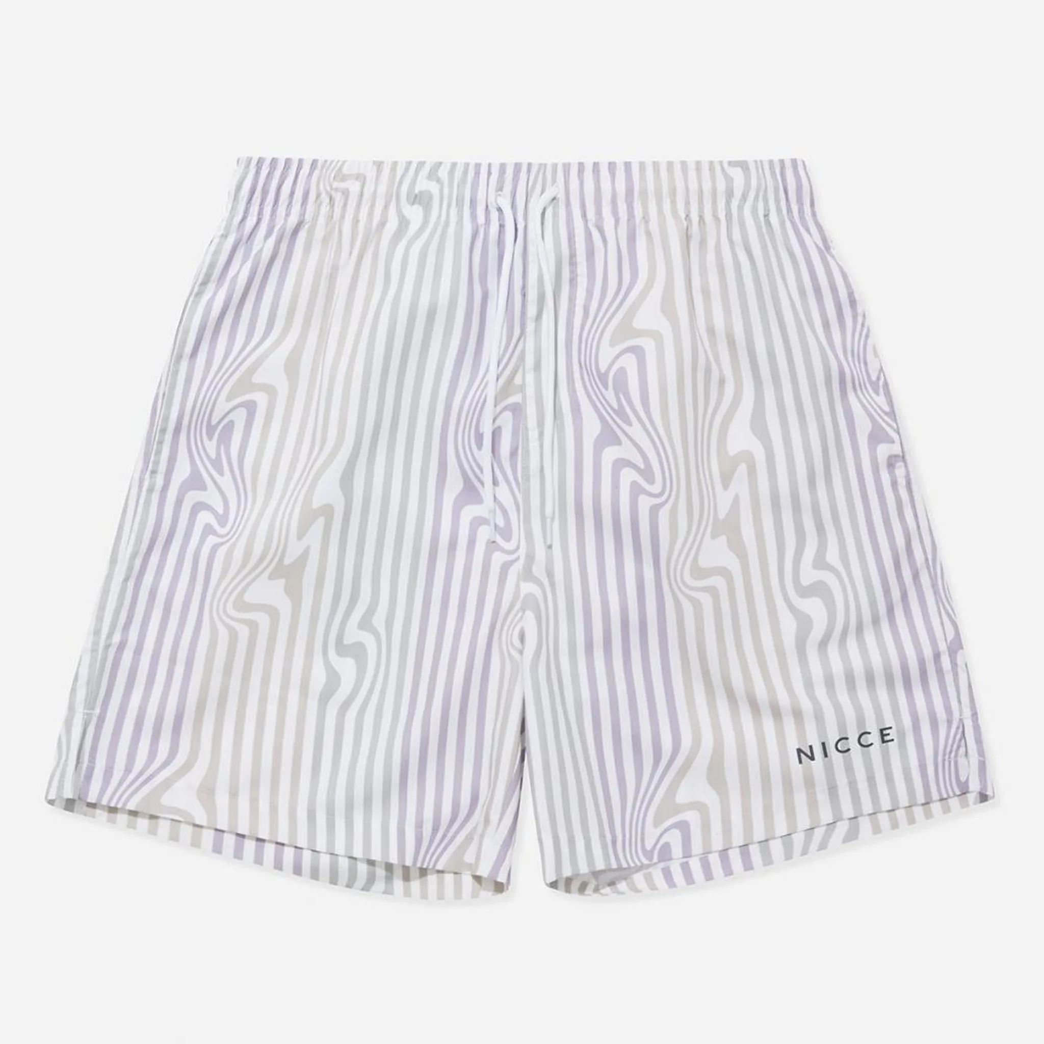 Strata Mens White/lilac Swim Shorts - Multicolour - Size Large - Nicce - FashionsVida