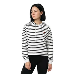 Felpa Con Cappuccio Chilli Stripes Cloud Dancer / Black / Heart Emb XS