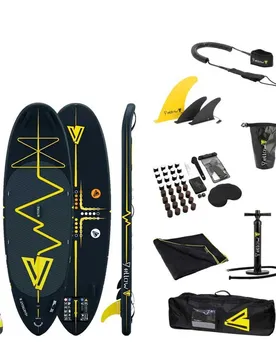 Ensemble De Paddle Surf Gonflable Heartbeat 8´0´´ Black / Yellow 243.8 cm unisex