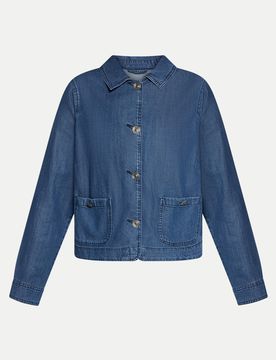 Jeansjacke mit aufgesetzten Taschen Blau 38
