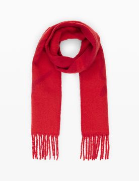 Écharpe à franges, Polyester, Rouge, U