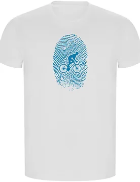 Maglietta A Maniche Corte Biker Fingerprint Eco White - Kruskis - FashionsVida