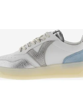 Zapatillas deportivas de mujer con piezas fantasía y de serraje y suela translúcida - Victoria - FashionsVida