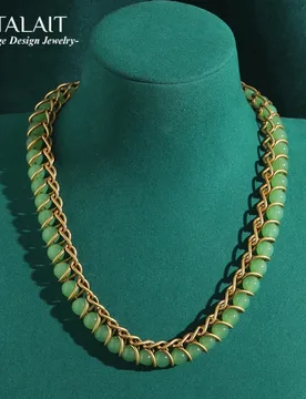Mm Green Necklace Stone Beads Chokers For Woman Vintage Wedding Luxury Designer Jewelry Summer Accessories Mothers Day Gift - Aliexpress - FashionsVida