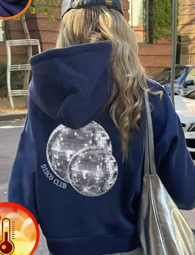 Pieza Sudadera casual con estampado para niña preadolescente, ropa de estudiante para otoño/invierno, top de forro polar de manga larga y grueso - S - Shein - FashionsVida