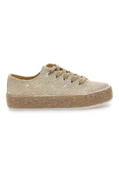 Sneakers beige in crochet con suola in corda E127 38