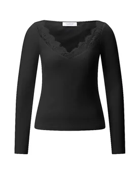 Maglietta a maniche lunghe nero L - Richroyal - FashionsVida