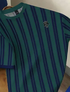 Camiseta casual de cuello redondo de manga corta a rayas para hombre - Shein - FashionsVida