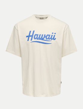 T-Shirt mit Schriftzug Beige XL