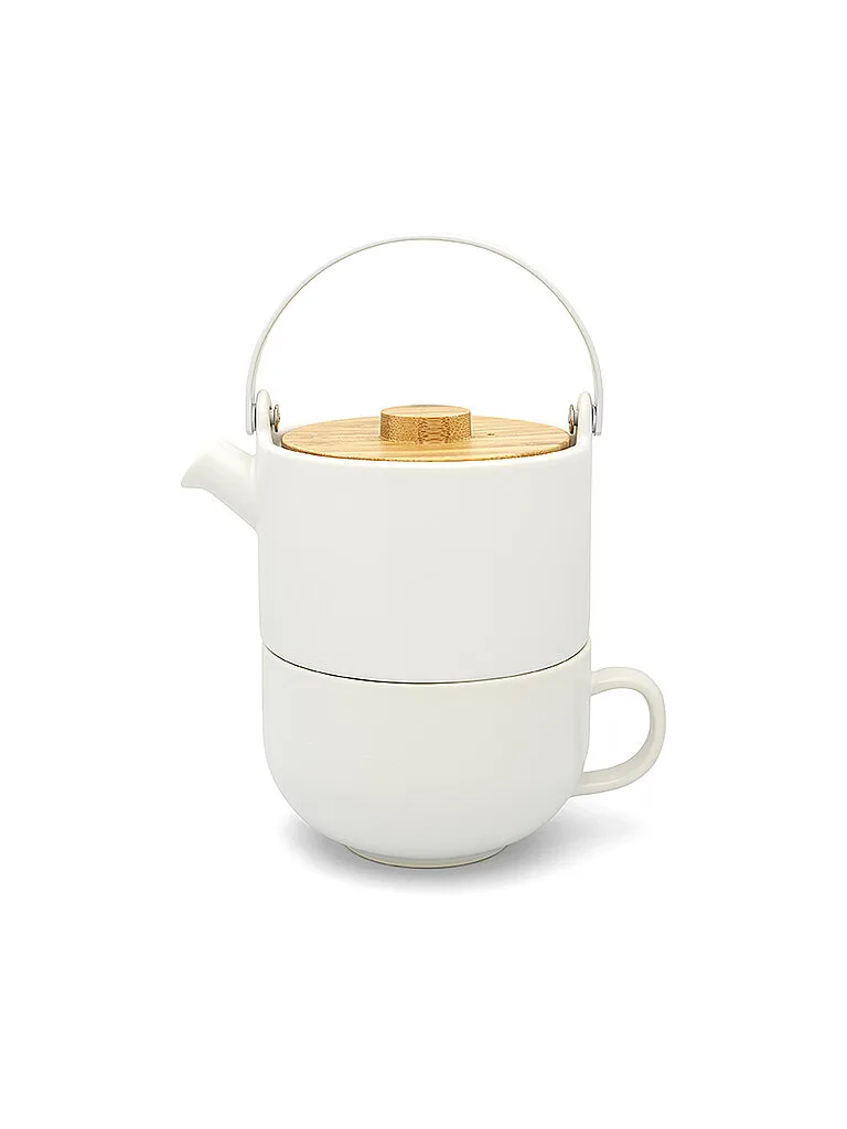 Tea for one Umea con tapa de bambú 0,5l Blanco blanco - Bredemeijer - FashionsVida