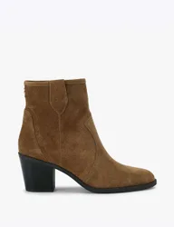Suede Block Heel Ankle Boots Tan female