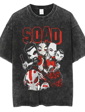 Washed Vintage System of A Down SOAD Graphic Tshirt Men Rock Alternative Metal Music T-shirts Male 90s Gothic Oversized T Shirts - Aliexpress - FashionsVida