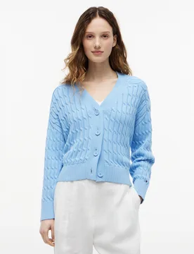 MID GG CABLE V-NK LS CARDI female - S - FashionsVida