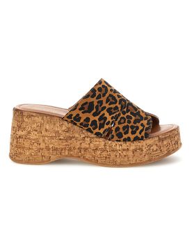 Sandalo animalier in pelle con zeppa Must Have 11937 37