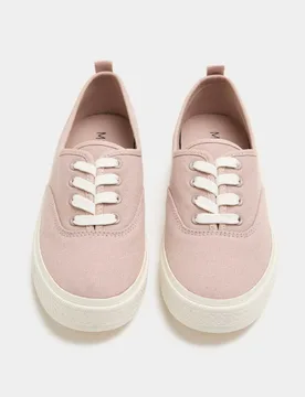 Canvas Plimsoll Trainers Blush Pink female - M&S - FashionsVida