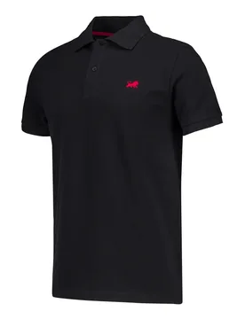 Polo à Manches Courtes Lion Cont Tp Black S - Athletic Club - FashionsVida