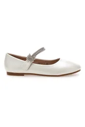 Ballerine bianche con cinturino glitter a cuore 392607S 32