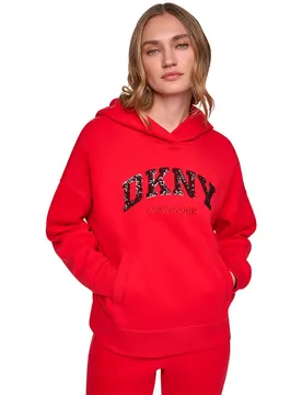 Sweat à Capuche Varsity Sequin New York City Crimson / Black Red S