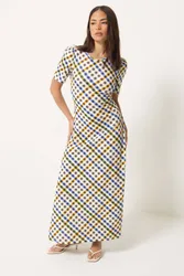 Women's Petite Gingham Maxi Dress Size: 8 - Multicolor - Size: 8